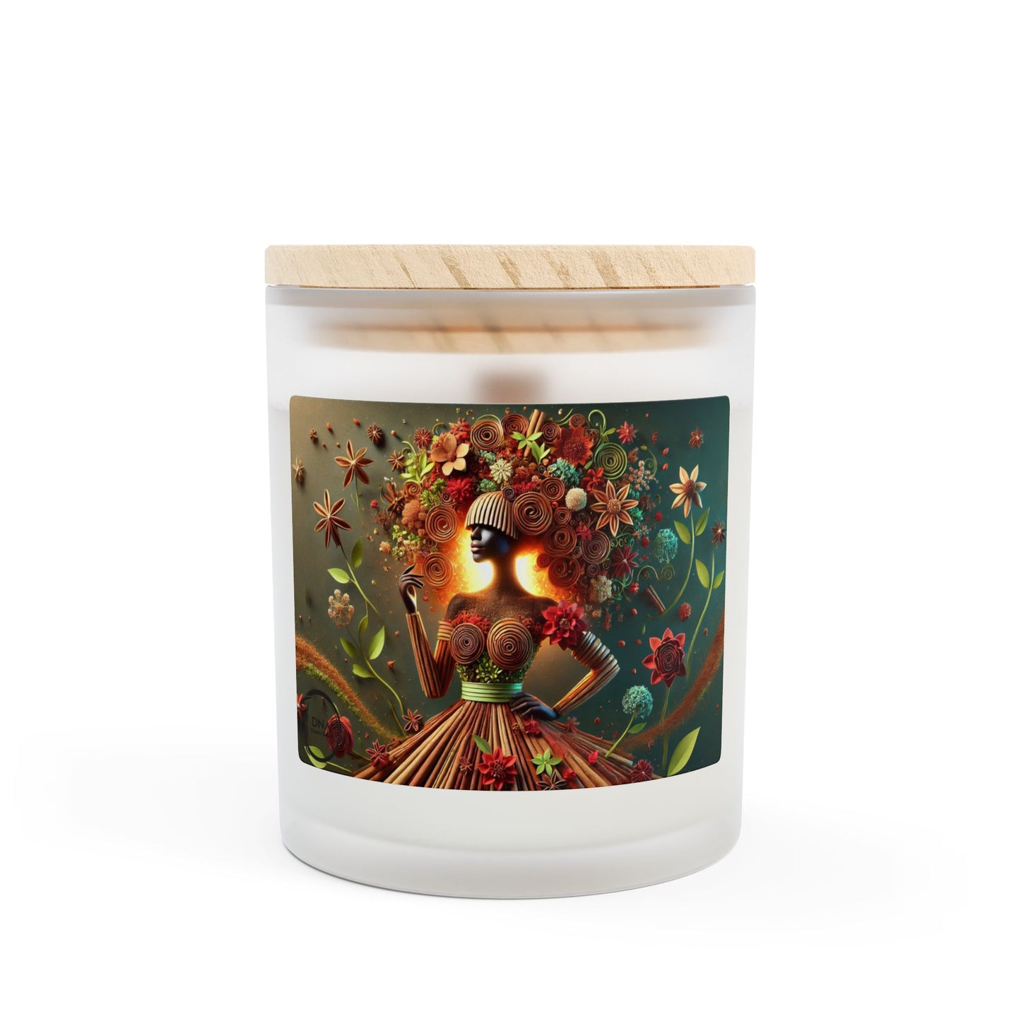 Just Bloom Frosted Glass Candle with Wooden Crackling Wick, 11oz