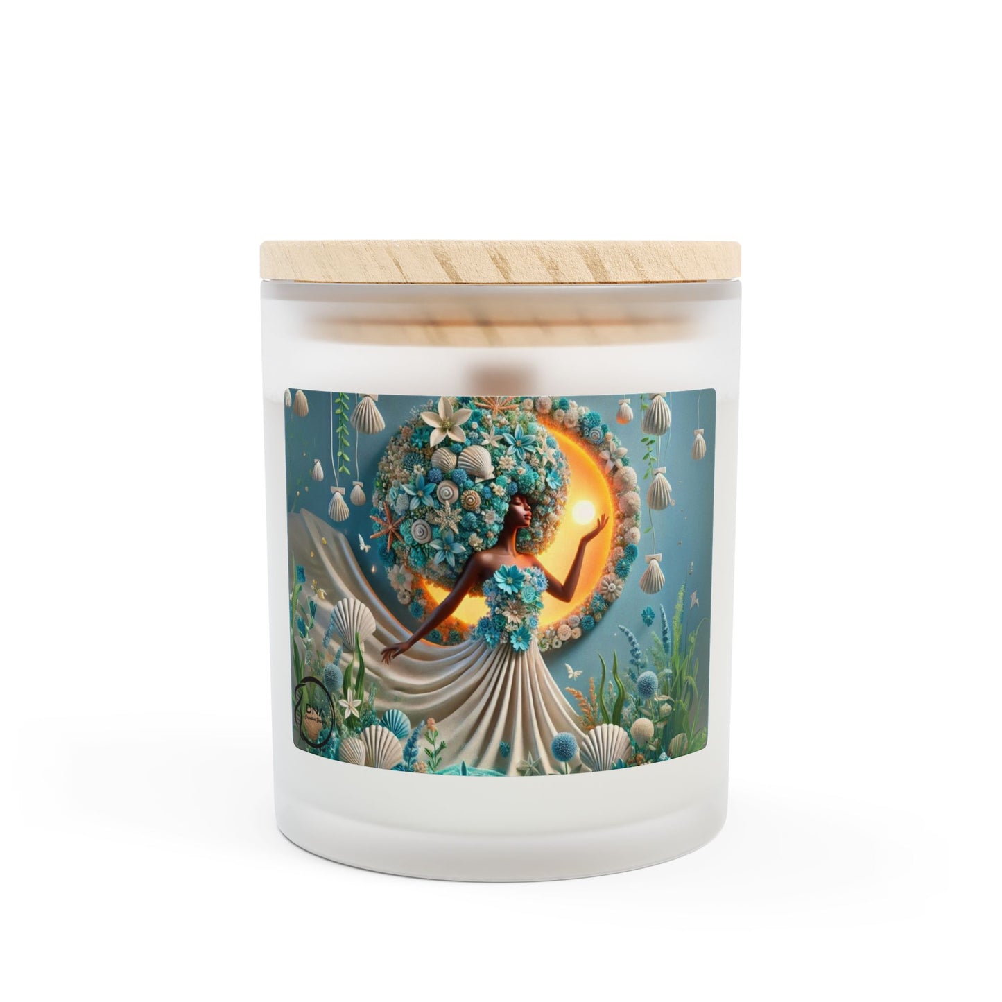 Just Bloom Frosted Glass Candle with Wooden Crackling Wick, 11oz