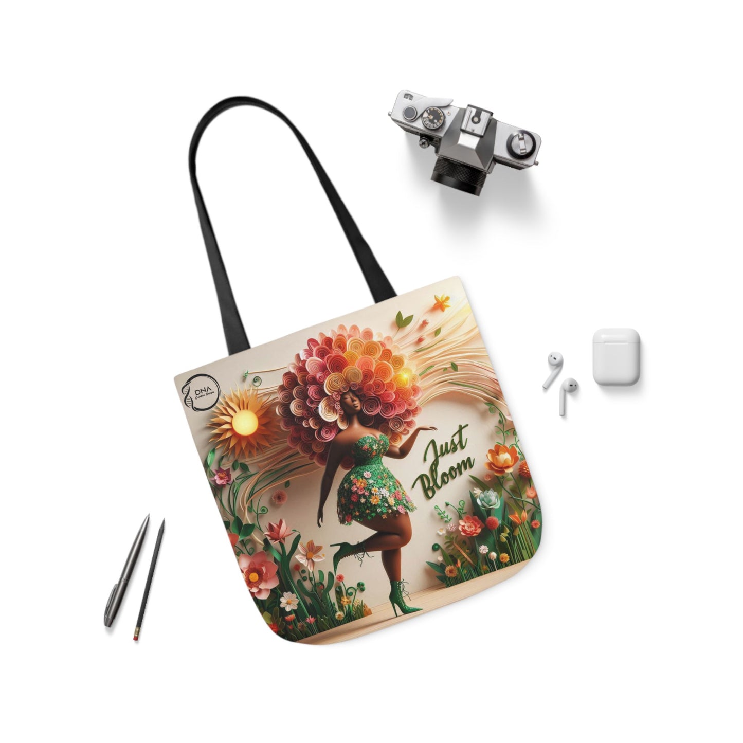Just Bloom Canvas Tote, Option 1