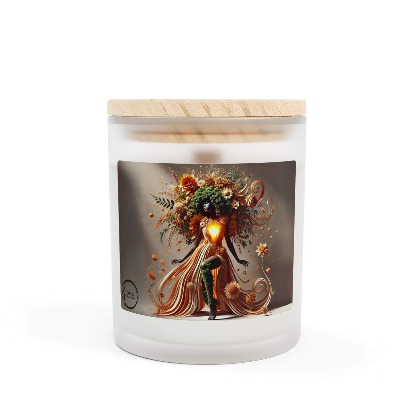 Just Bloom Frosted Glass Candle with Wooden Crackling Wick, 11oz