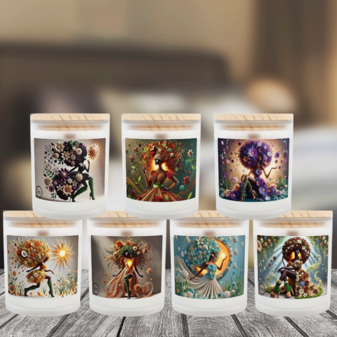 Just Bloom Frosted Glass Candle with Wooden Crackling Wick, 11oz