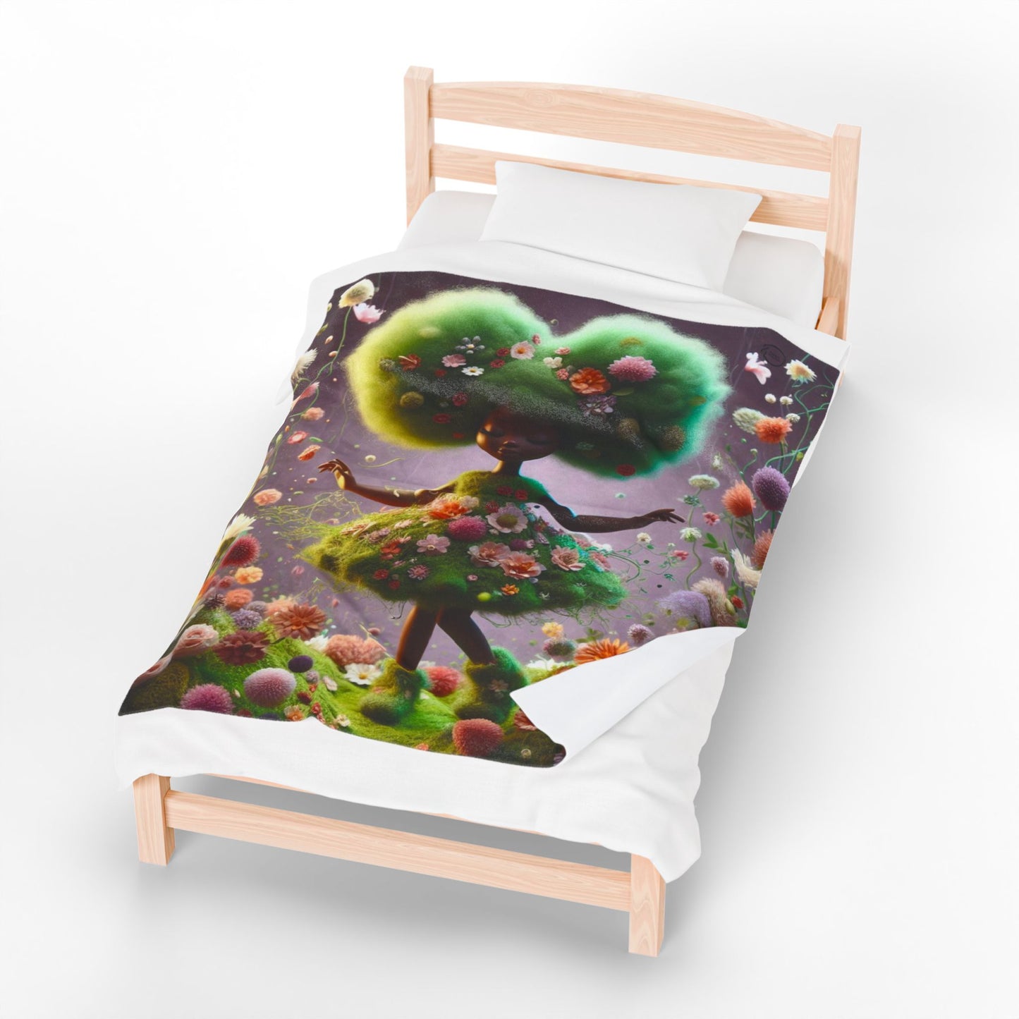 Just Kids Velveteen Plush Blanket Purple