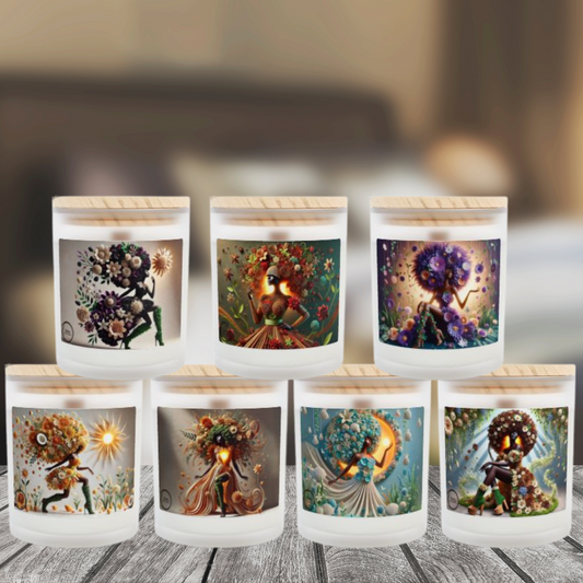 Just Bloom Frosted Glass Candle with Wooden Crackling Wick, 11oz